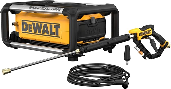 DEWALT Electric Pressure Washer, 2100 PSI, Jobsite Power Washer (DWPW2100) Yellow